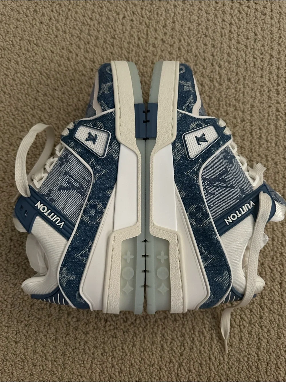 Louis Vuitton Women’s Denim Blue Monogram Trainer Sneakers